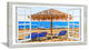 "Window Open To Beach Hut With Chairs" Seashore Wall Art, 40"x20"