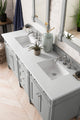 Brittany 72" Urban Gray Double Vanity, White Zeus Quartz