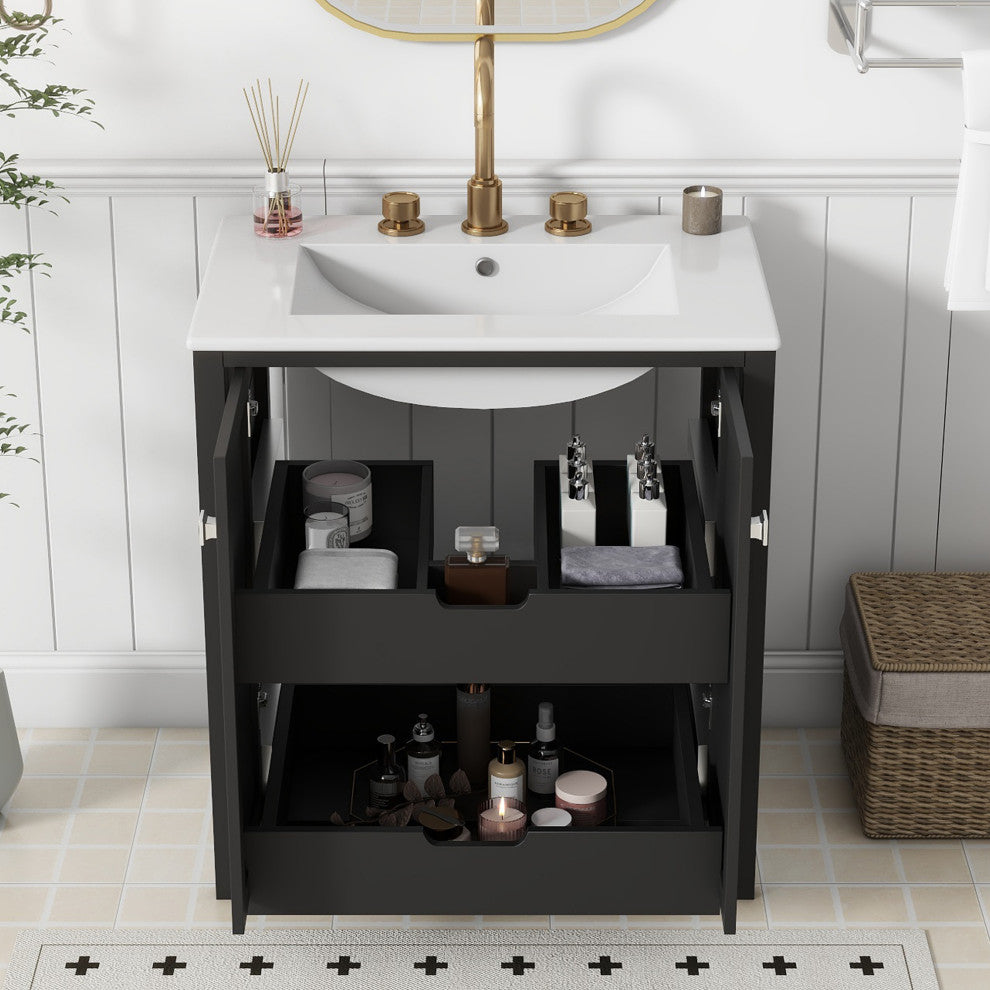 30 Inch Freestanding Bathroom Vanity with Ceramic Sink