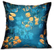 Plutus Bronze Blossom Blue Floral Luxury Throw Pillow, 18"x18"