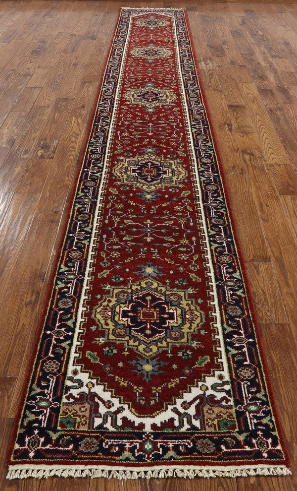 New Oriental Floral 3'x16' Heriz Serapi Runner Hand Knotted Wool Rug H9260