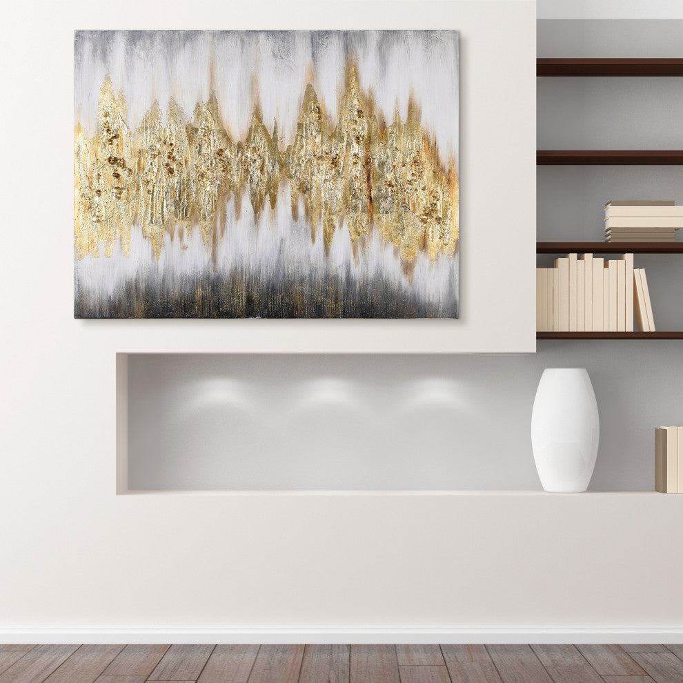 Gold Abstract Textured Metallic Hand Painted Wall Art by Martin Edwards