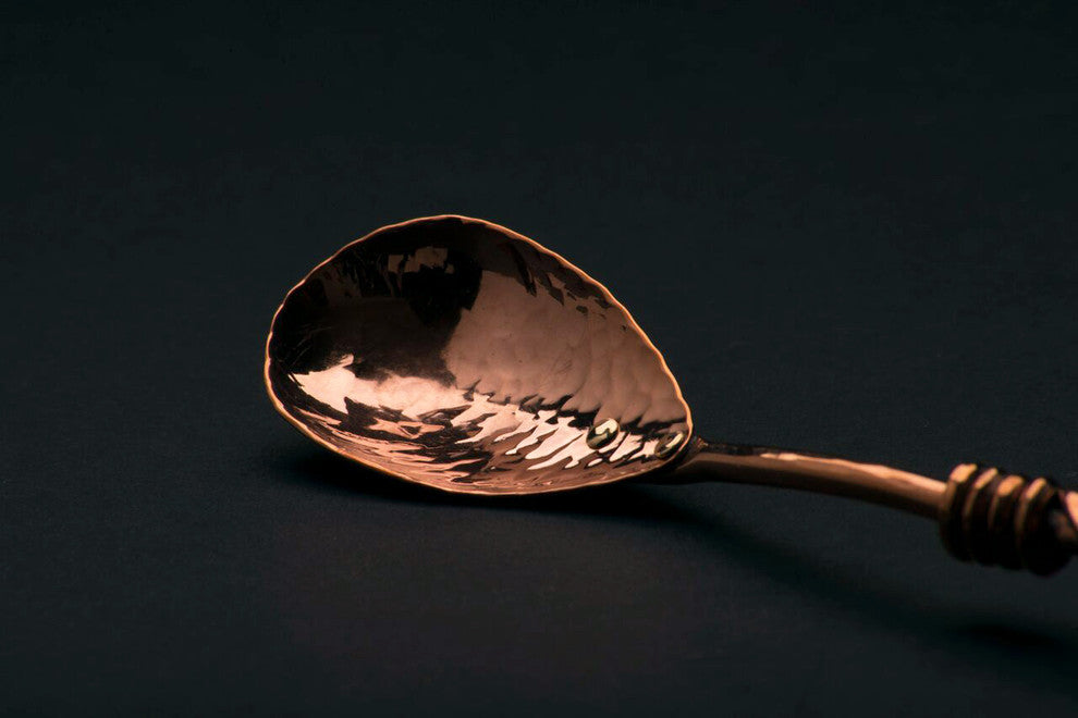 Relish Spoon, Copper, Vine Handle