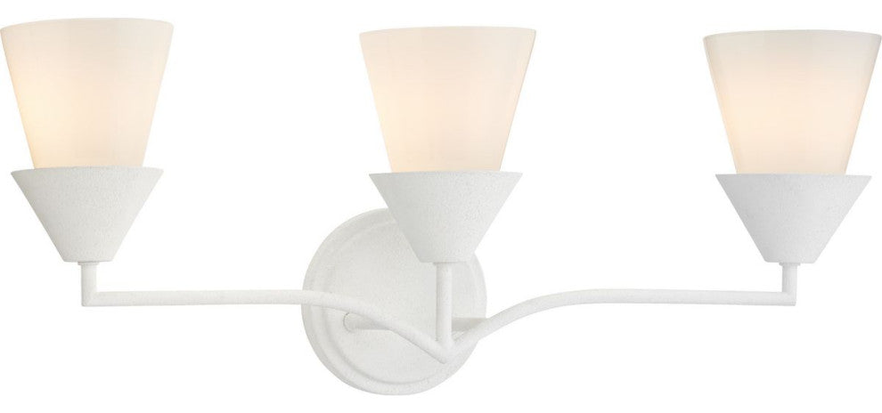 Pinellas Collection Three-Light Contemporary Vanity Light, White Plaster