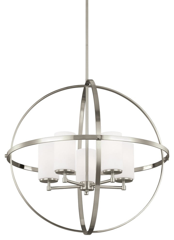 Generation Lighting Lighting 5-Light Chandelier, Incandescent, Brushed Nickel