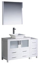 Torino 48" White Modern Bathroom Vanity With Side Cabinet, FFT3072BN