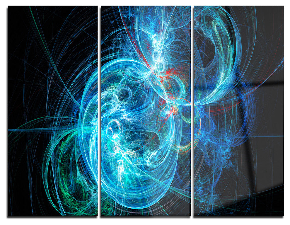 "Blue Ball of Yarn" Digital Metal Wall Art, 3 Panels, 36"x28"