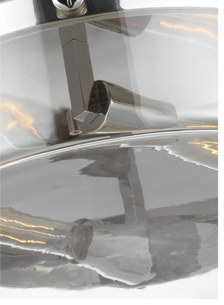 Garrett Large Flush Mount, Polished Nickel
