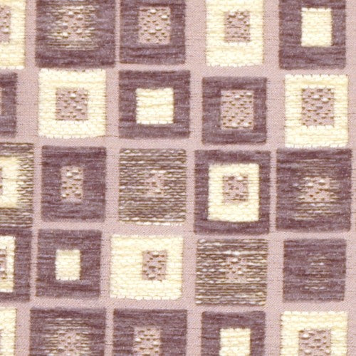 Pillow Decor - Mauve and Cream Chenille Blocks Throw Pillow