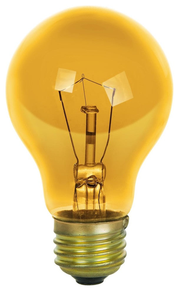 Sunlite Incandescent 25 W A19 Yellow Transparent Light Bulb, 3 Pack