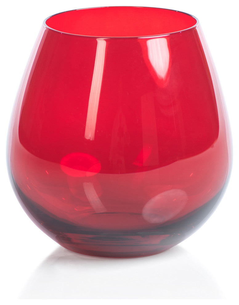 Luster Red Stemless All Purpose Glasses, Set of 6