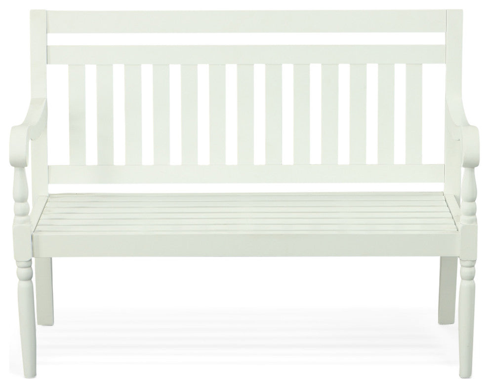 Belmont Outdoor Woodoor Bench, White