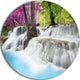 Erawan Waterfall, Photography Round Wall Art, 36"