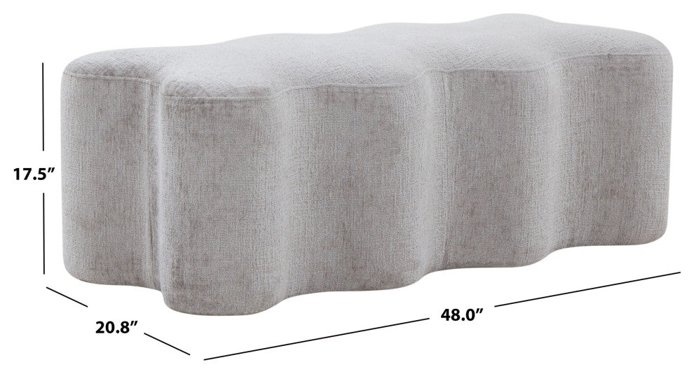 Safavieh Couture Jacqualessa Chenille Bench, Grey