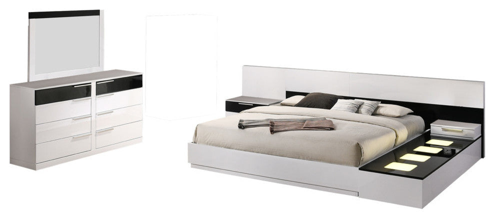 Bahamas 6-Piece Platform Bedroom Set With Module Platform Stand, Queen