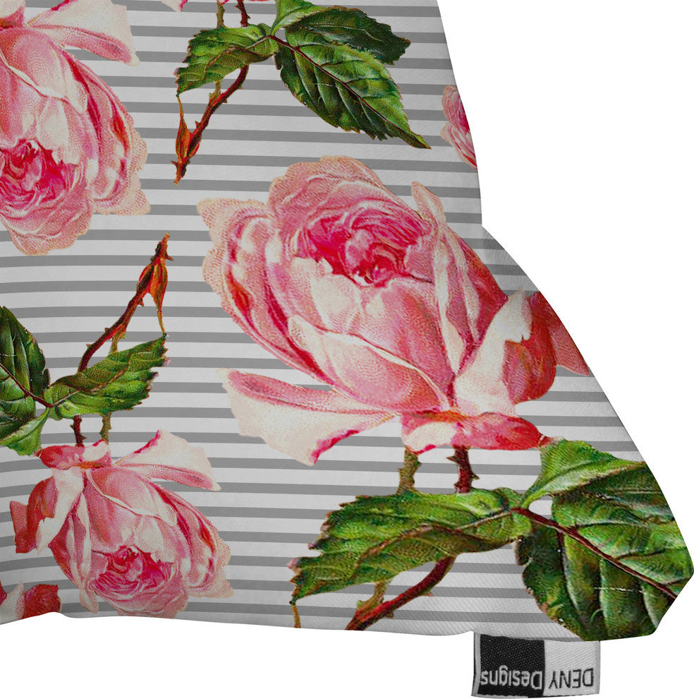 Deny Designs Allyson Johnson Roses And Stripes Outdoor Throw Pillow