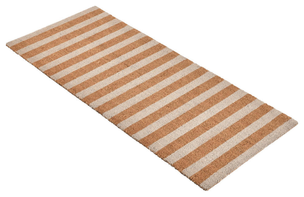 Striped 24x57 Coir Doormat by Kosas Home, Ivory Stripe