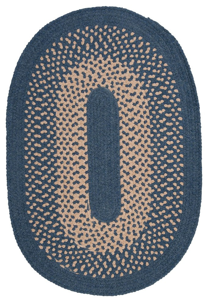 Colonial Mills Jackson JK50 Federal Blue Traditional Area Rug, Oval 8'x11'