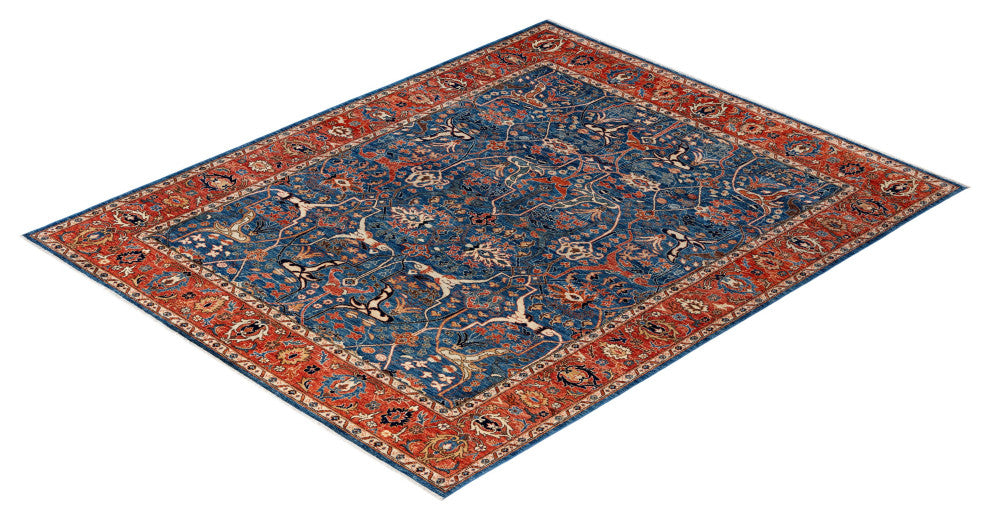 Serapi One-of-a-Kind Hand-Knotted Area Rug Light Blue, 7'11" x 9'10"