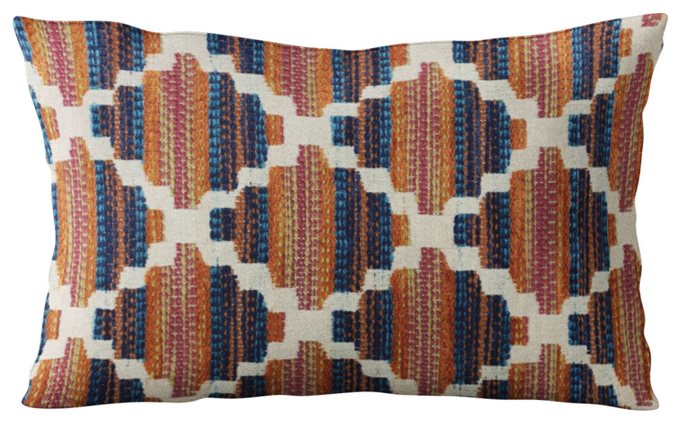 Plutus Multi-Color Lights Diamond Luxury Throw Pillow, 20"x30"