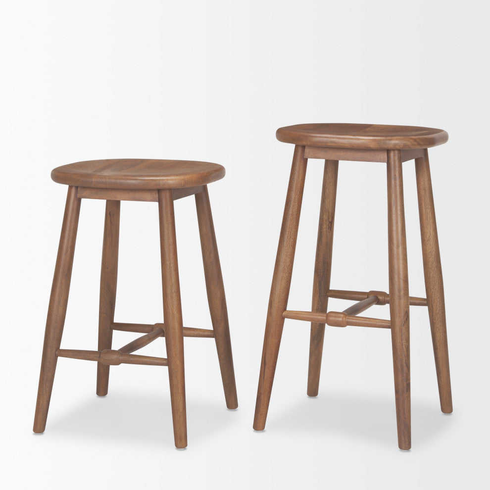 Ernest Medium Brown Wood Bar Stool