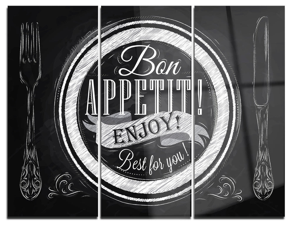 "Lettering on a Plate" Digital Metal Wall Art, 3 Panels, 36"x28"