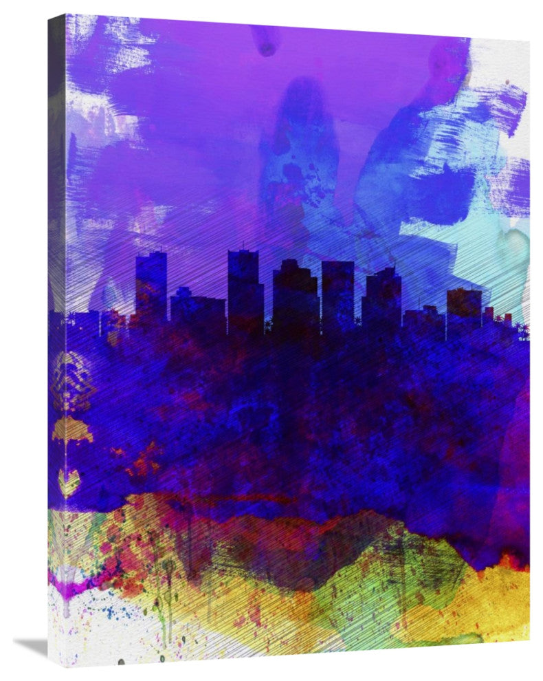 "Phoenix Watercolor Skyline 1" Fine Art Print
