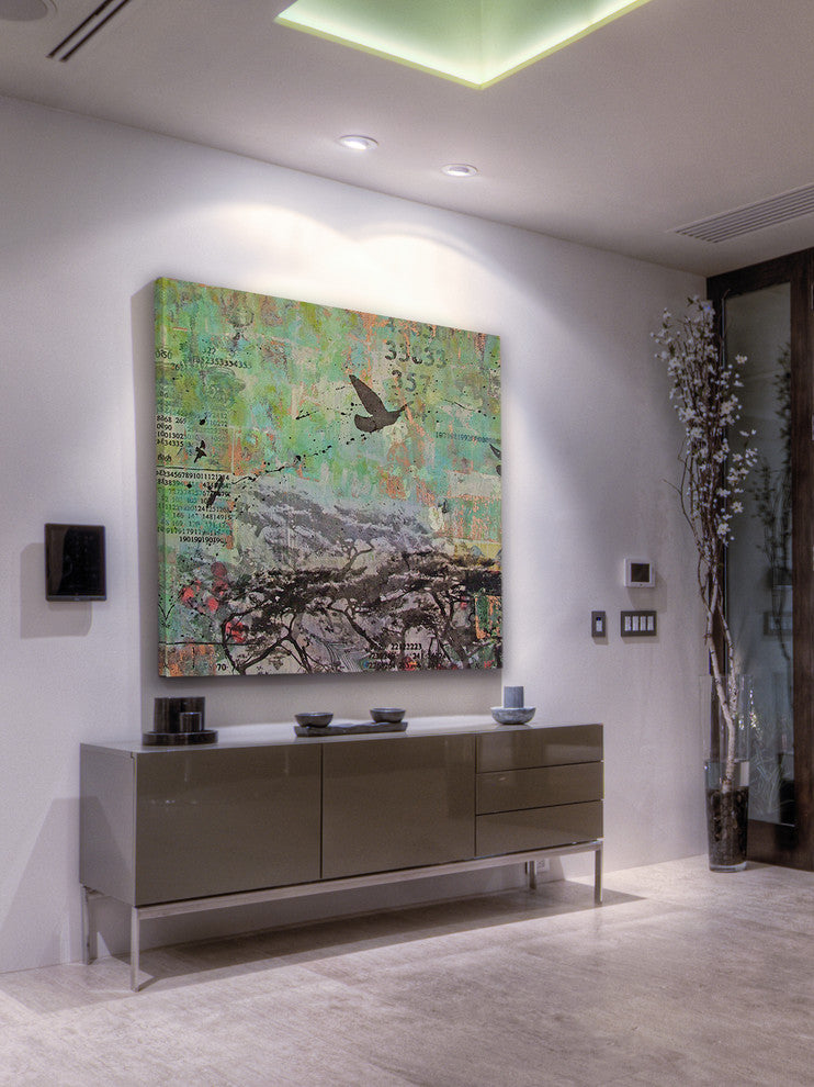 "Blue Forest" Painting Print on Canvas by Tracy Silva Barbosa