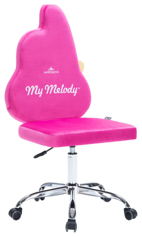 My Melody Swivel Vanity Chair with Adjustable Height, Magenta