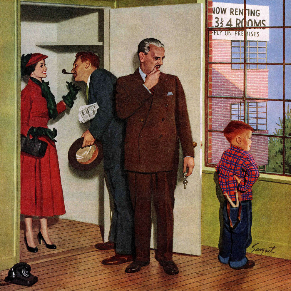"Worried Rental Agent" Painting Print on Canvas by Richard Sargent