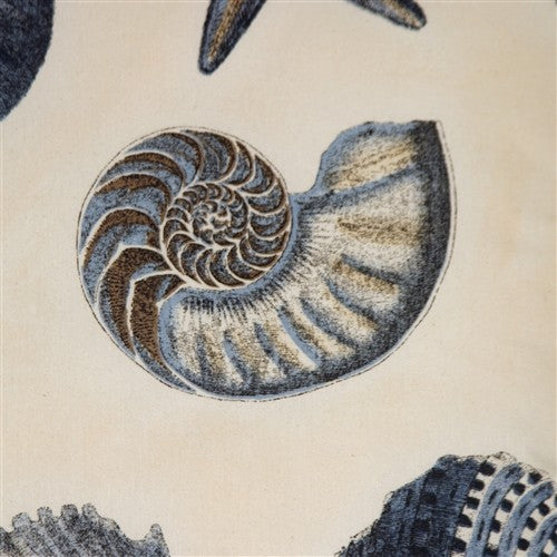 Pillow Decor - Sea Shells Blue 22 x 22 Throw Pillow