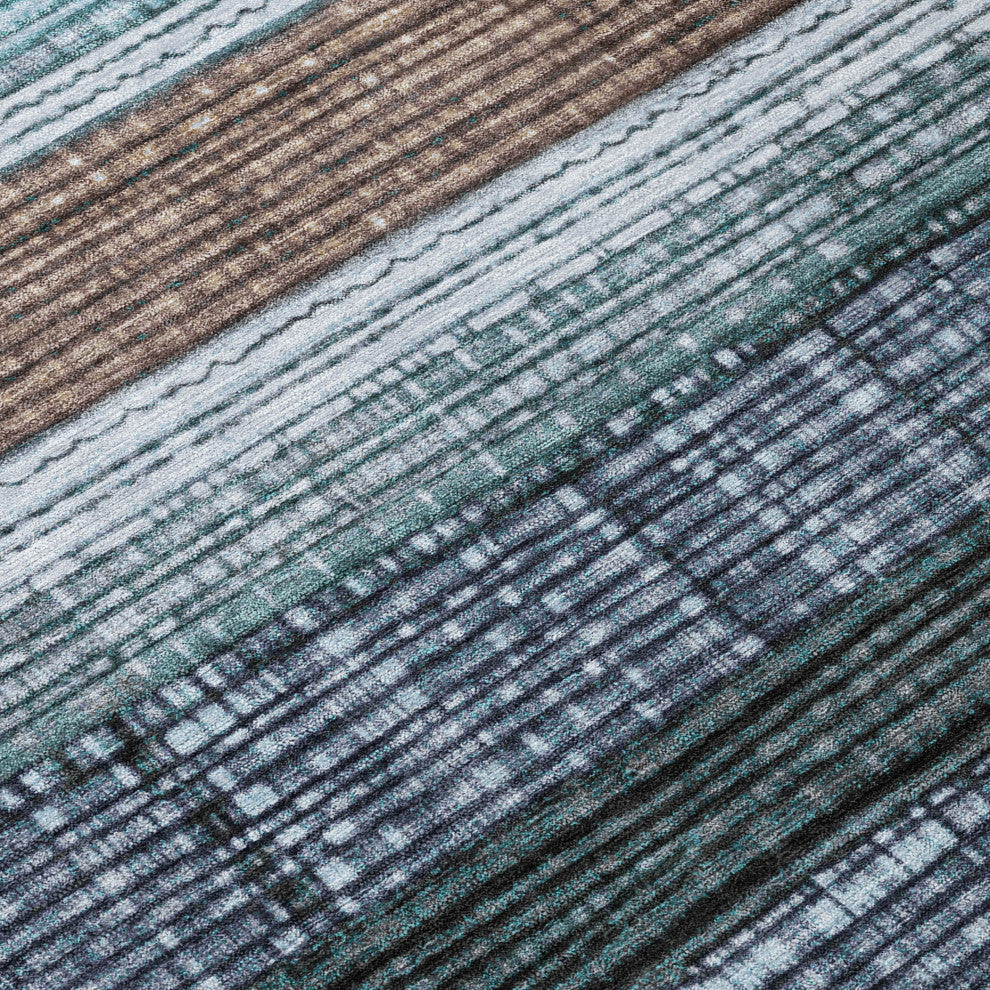 Machine Washable Indoor/Outdoor Chantille ACN1873 Teal 1'8" x 2'6" Rug