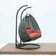 2 Person Charcoal Wicker Double Hanging Egg Swing Chair, Dark Orange
