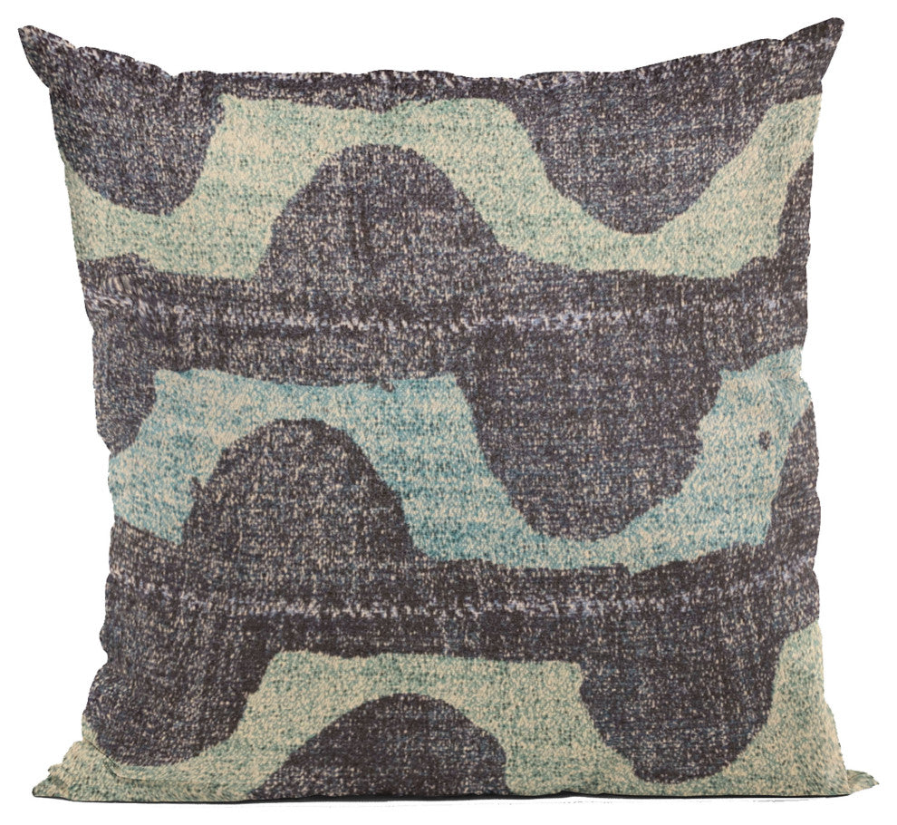 Plutus Blue Shores Stripe Luxury Throw Pillow, 22"x22"