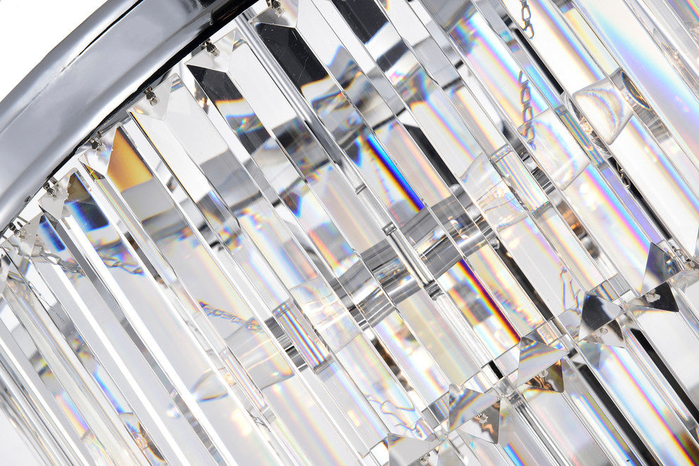 4-Light Double Drum Rectangular Colonial Crystals Shade Pendant Chandelier Glam