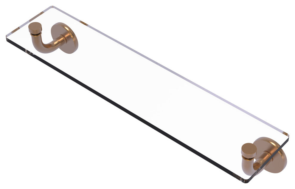 Remi 22" Glass Vanity Shelf with Beveled Edges, Brushed Bronze