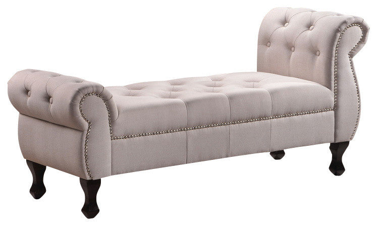 Ipswich Beige Linen Bench