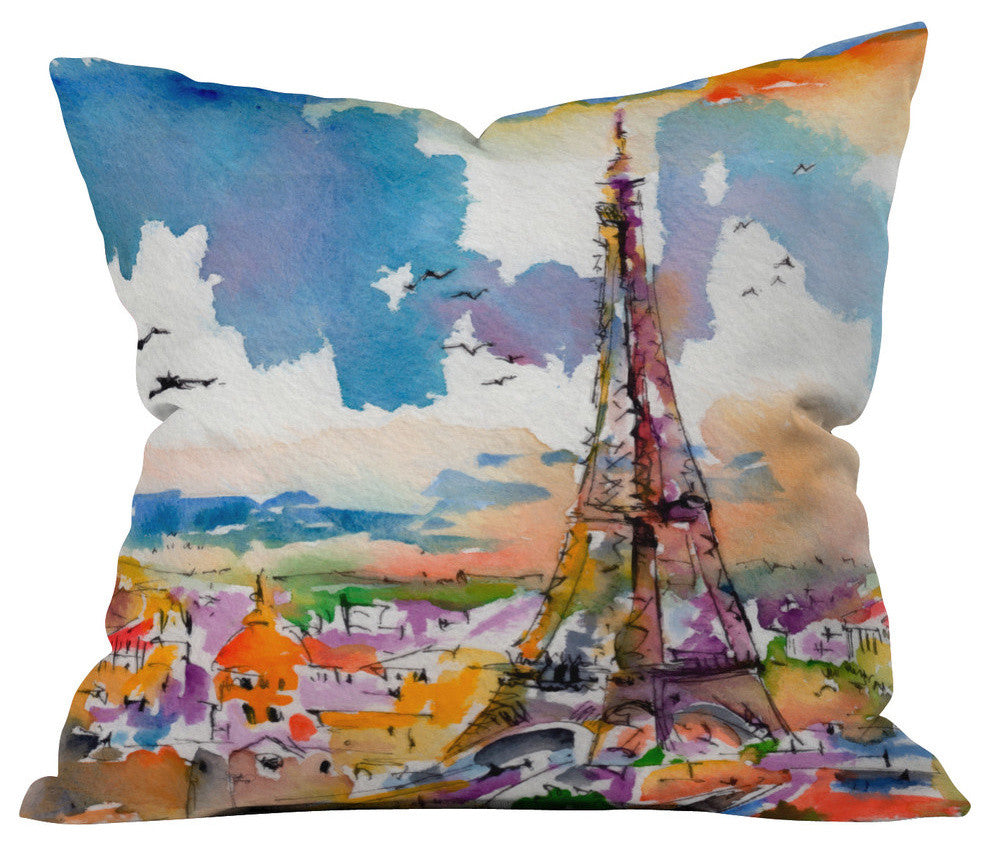 Ginette Fine Art Under Paris Skies Outdoor Throw Pillow