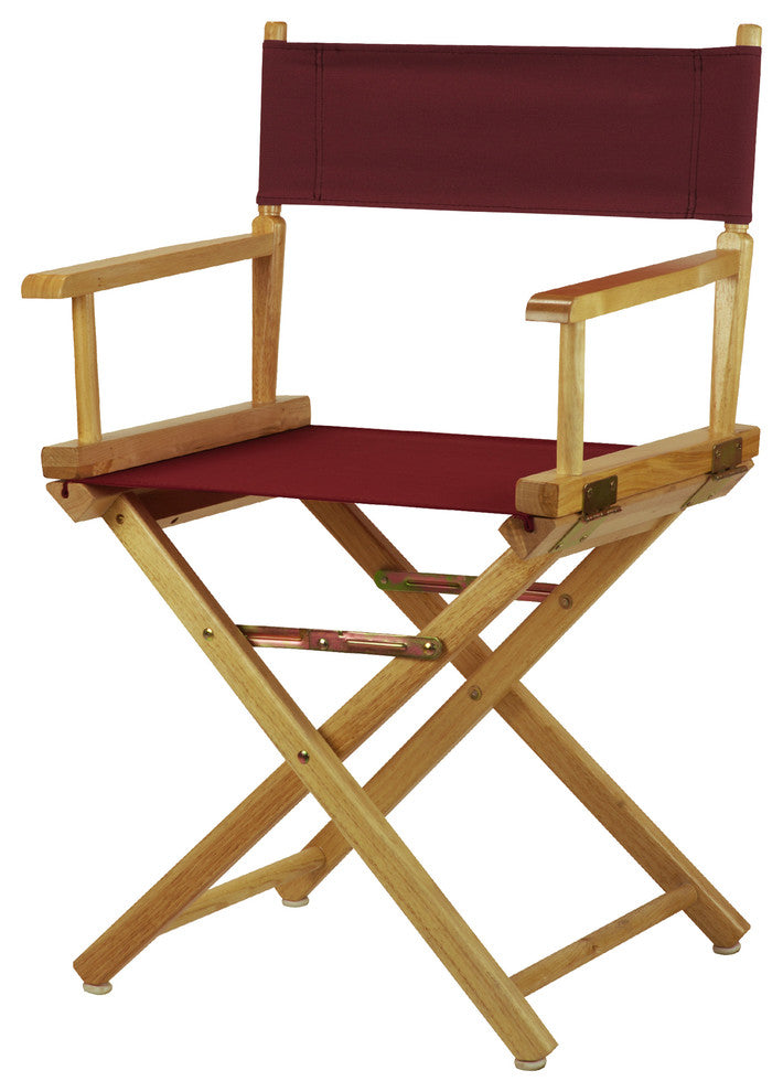 018" Director's Chair Natural Frame-Burgundy Canvas