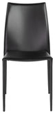 Set of 2 Premium All Black Stacking Dining Chairs