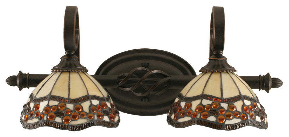 Elegante 2-Light Bath Bar, Roman Jewel Art