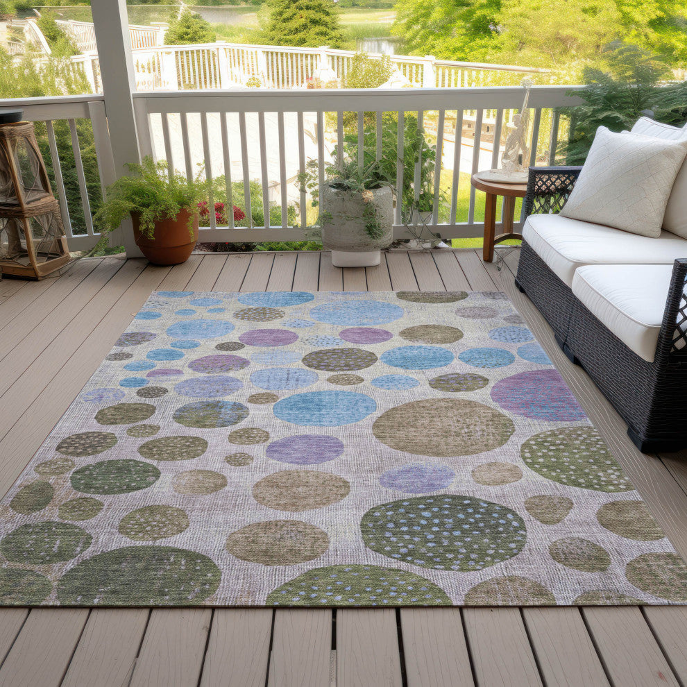 Machine Washable Indoor/Outdoor Chantille ACN1899 Taupe 5' x 7'6" Rug