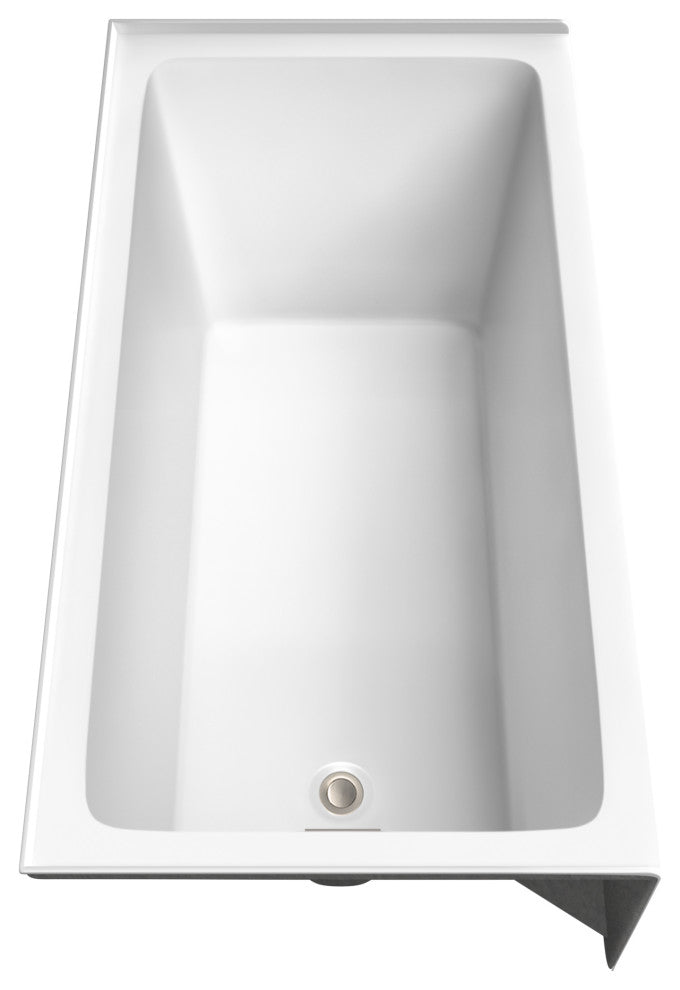 Grayley 60x32x18" Alcove Bathtub With Left-Hand Drain and Trim, Brushed Nickel