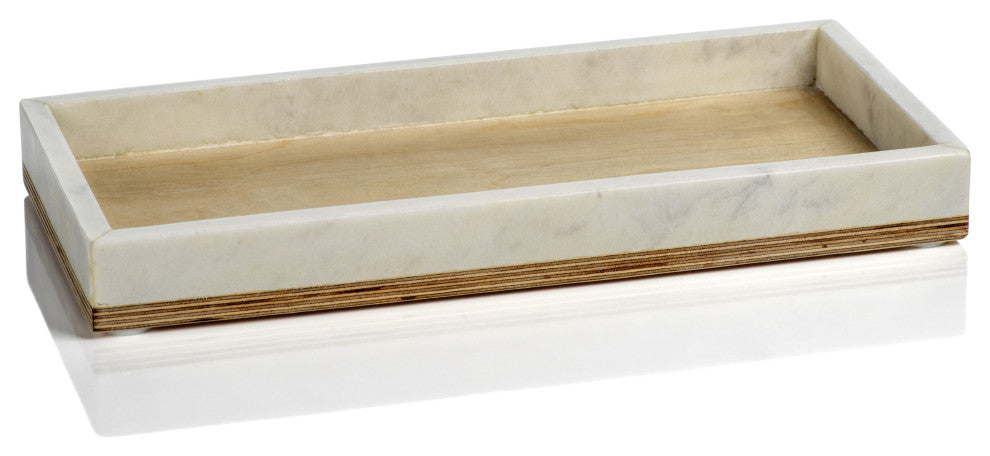Verdi Marble and Balsa Wood Vanity Tray