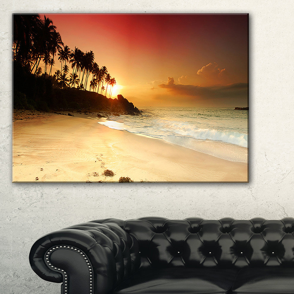 "Amazing Sunset And Beach in Sri Lanka" Seashore Wall Art, 40"x30"