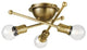 Flush Mount 3-Light, Natural Brass