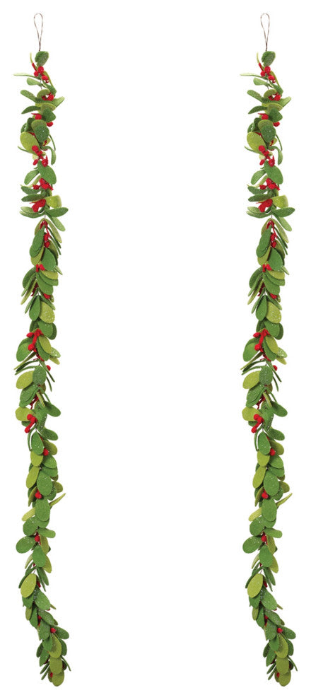 Fabric Mistletoe String Garland, Set of 2