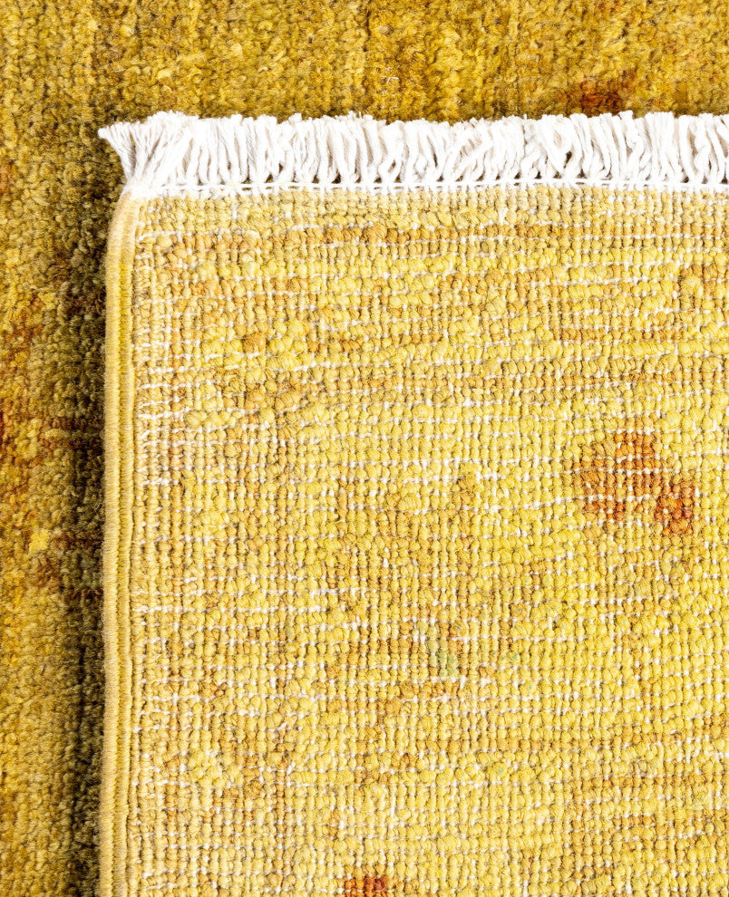 Overdyed One-of-a-Kind Hand-Knotted Area Rug Yellow, 3' 3" x 4' 9"