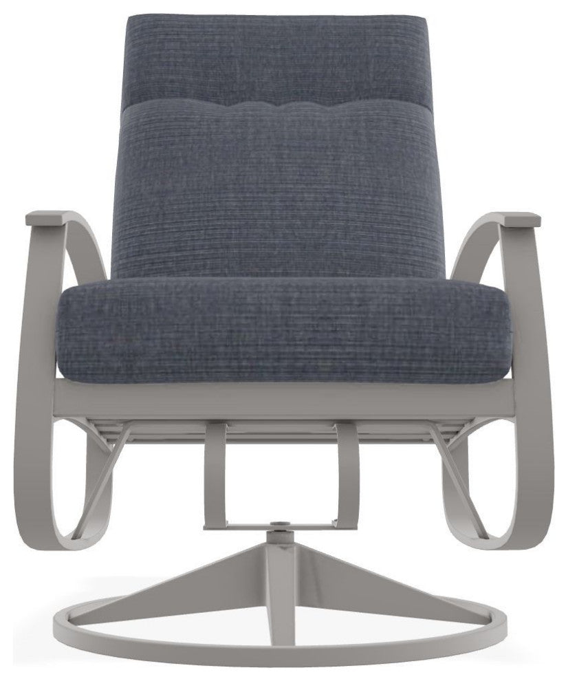 Belle Isle Cushion Deep Seat Outdoor Swivel Rocker, Proven Denim/Warm Gray