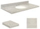 Quartz 25"x22" Vanity Top, White Bowl, Portage Pass, 8" Centerset